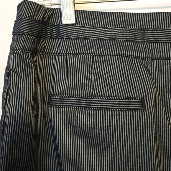 Talbots, Skirt, Sz 14, Black, Silver, Striped, Pockets, Buttons, Cotton, Linen - Picture 9 of 11